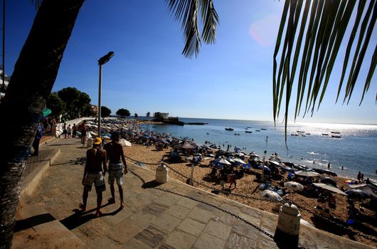 salvador, bahia, brazil - december 3, 2015: view of Porto da Barra beach in the city of Salvador.