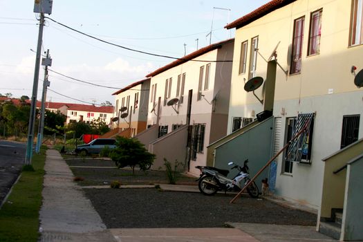 camacari, bahia, brazil - august 14, 2015: view of a popular housing condominium built by the government of Brazil for poor families in the city of Camacari.



