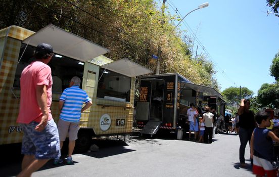 salvador, bahia / brazil - december 8, 2015: Food Truck is seen during gastronomic event in Salvador's doorto Florestal neighborhood. 