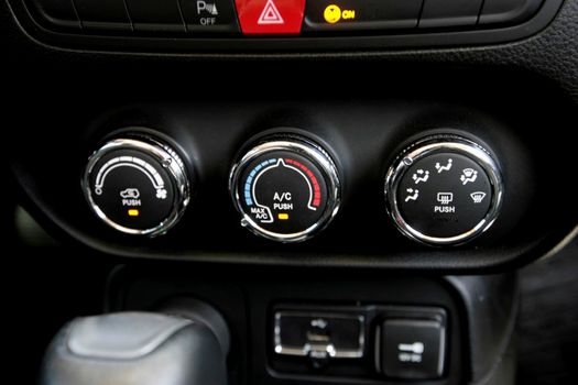 salvador, bahia / brazil - november 10, 2015: internal view of the controls of the Jeep Renegade Sport Diesel in the city of Salvador.
