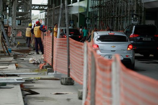 salvador, bahia / brazil - september 1, 2015: Workers working on renovation work of the Airport in Salvador 