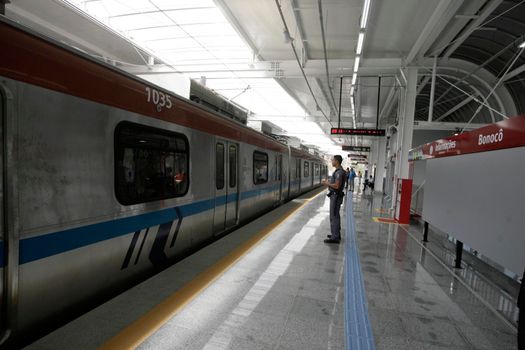 salvador, bahia, brazil - november 3, 2011: Salvador city subway train at Bonoco Station