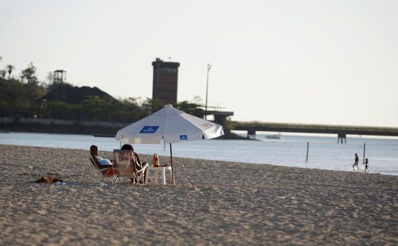 salvador, bahia / brazil - december 1, 2015: late afternoon at Santome de Paripe beach, in the city of Salvador.
