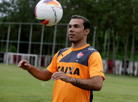 salvador, bahia / brazil - january 22, 2014: Leandro Domingues, midfielder of Esporte Clube Vitoria, seen in the city of Salvador.