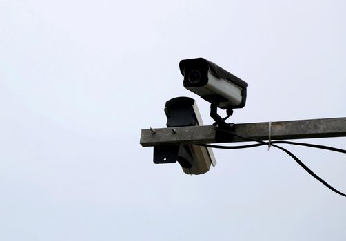 salvador, bahia / brazil - january 20, 2016: monitoring and security camera is seen in a residential condominium in the city of Salvador.
