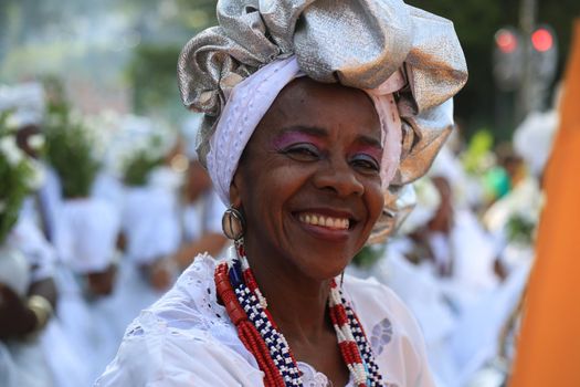 salvador, bahia, brazil - january 24, 2016: Members of the baianas cultural group are seen during a cultural event in the city of Salvador.