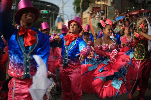 salvador, bahia / brazil - january 24, 2016: members of the cultural group Quadrilha Junina do Forro Asa Branca, seen during an event at the Itororo Dike in the city of Salvador.