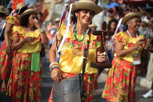 salvador, bahia, brazil - january 24, 2016: Members of the cultural group Esmola Cantada from the city of Cachoeira during a cultural event in the city of Salvador.