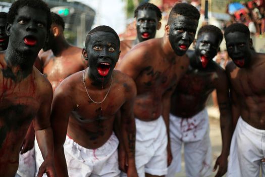 salvador, bahia / brazil - january 24, 2016: cultural group performs the play Nego Fugido. the action takes place at Dique de Itororo in the city of Salvador