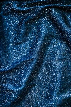 Luxe glowing texture, night club branding and New Years party concept - Blue holiday sparkling glitter abstract background, luxury shiny fabric material for glamour design and festive invitation