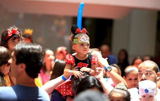 salvador, bahia / brazil - February 21, 2016: Children are seen during the post-carnival dance promoted by Shopping Center in Salvador.
