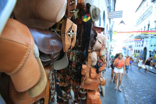 salvador, bahia / brazil - february 4, 2016: tourists movement in Pelourinho, Historical Center of Salvador city.