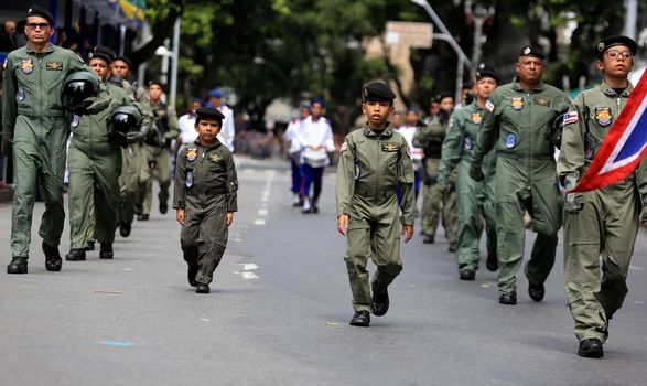 salvador, bahia / brazil - september 7, 2016: Military policemen from Bahia are seen during Civic-Military Parade on the date of Brazil's Independence.