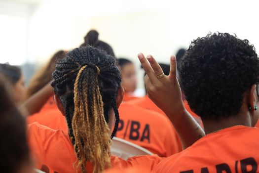 salvador, bahia, brazil - july 25, 2016: women inmates in a female prison unit in the city of Salvador.