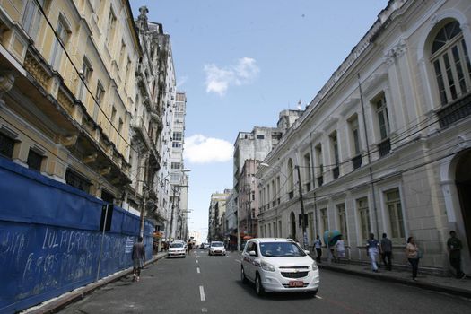 salvador, bahia, brazil - september 9, 2016: View of Chile street, Old Center of Salvador city.