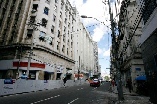 salvador, bahia, brazil - september 9, 2016: View of Chile street, Old Center of Salvador city.