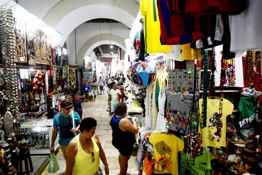 salvador, bahia / brazil - september 20 2016: Tourists are seen in Mercado Modelo stores in the city of Salvador.
