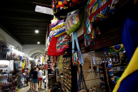 salvador, bahia / brazil - september 20 2016: Tourists are seen in Mercado Modelo stores in the city of Salvador.
