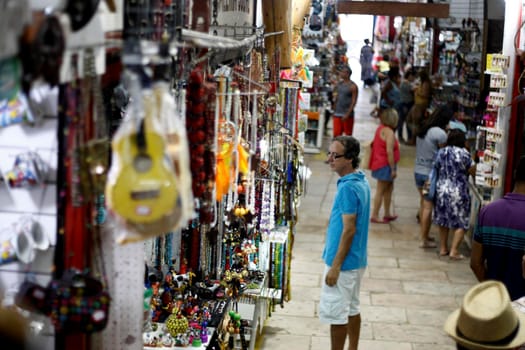salvador, bahia / brazil - september 20 2016: Tourists are seen in Mercado Modelo stores in the city of Salvador.
