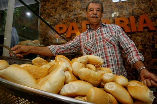 salvador, bahia, brazil - october 13, 2016: Bread basket is seen in a bakery in Salvador city.
