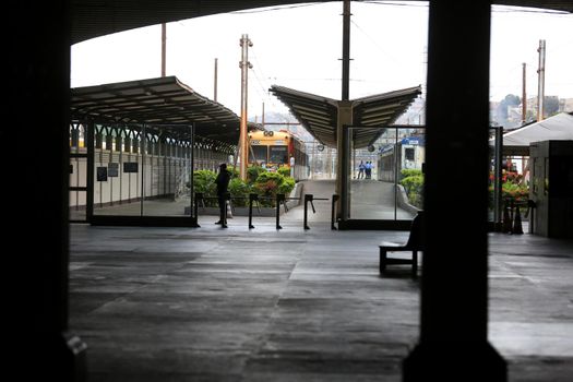 salvador, bahia, brazil - september 17, 2016: Suburban train station in Calcada neighborhood in Salvador.
