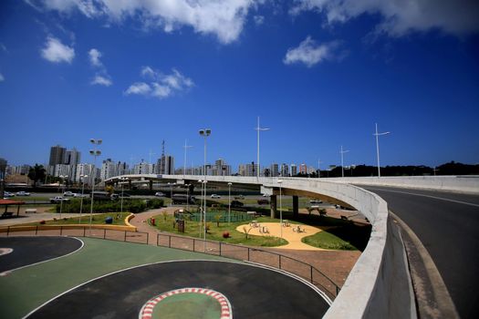 salvador, bahia, brazil - september 21, 2016: view of viaducts of the Imbuí Road Complex in the city of Salvador.
