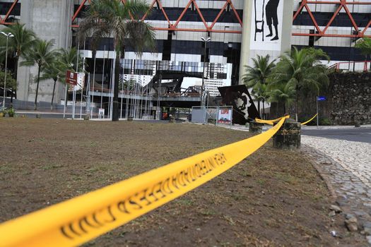 salvador, bahia, brazil - september 23, 2016: view of part of a floor of the Bahia Convention Center collapsed. The building that is in the Stiep neighborhood in Salvador.