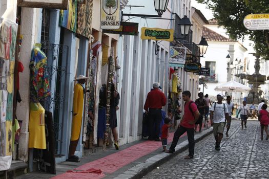 salvador, bahia / brazil - september 21, 2016: Tourists are seen by the streets of Pelourinho, Historic Center of Salvador.