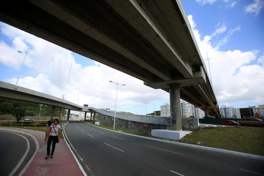 salvador, bahia, brazil - september 21, 2016: view of viaducts of the Imbuí Road Complex in the city of Salvador.