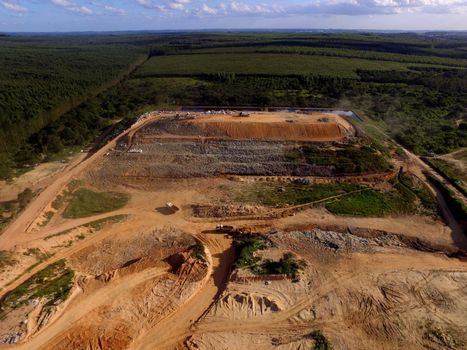 alagoinhas, bahia, brazil - may 2, 2019: aerial view of a landfill in the city of Alagoinhas.