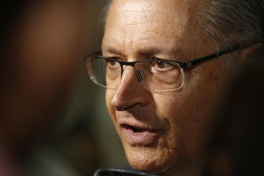 salvador, bahia / brazil - june 7, 2018: Geraldo Alckmin, former governor of Sao Paulo during an appointment in Salvador.