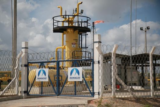 mata de sao joao, bahia / brazil - november 8, 2020: natural gas distribution plant of the company Bahiagas in the city of Mata de Sao Joao.