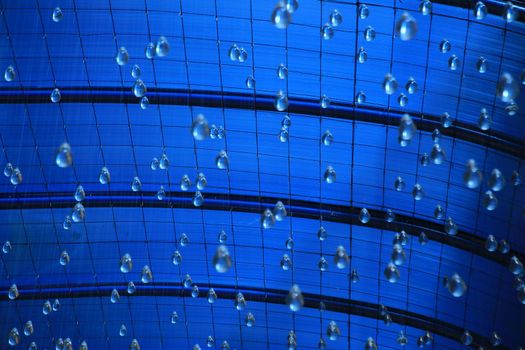 salvador, bahia, brazil - dezembro 7, 2021: Artwork uses glowing lapadas vides to imitate like rainwater in Salvador city.