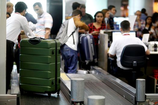 salvador, bahia / brazil - July 27, 2018: Passengers are met at airline check-in at Salvador Airport.
