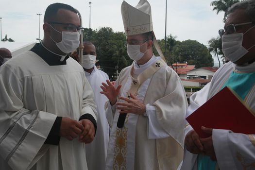 salvador, bahia, brazil - december 8, 2021: Cardinal Dom Sergio da Rocha, Archbishop of the city of Salvador, during a religious event.