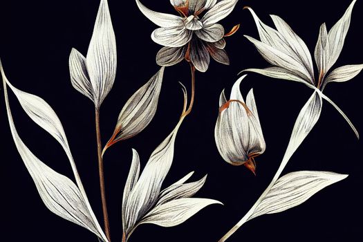 Beautiful digital textile botanical motif for New creation. High quality illustration