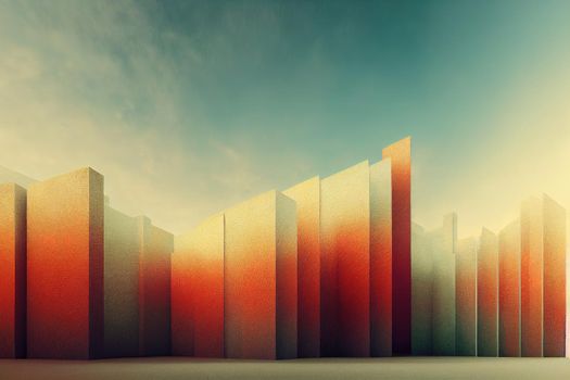 Abstract background with architectural and natural design, 3d render