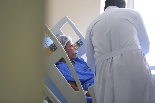 salvador, bahia / brazil - august 8, 2018: Patient is seen at the surgical center of Edigard Santos Hospital in Salvador. The venue is administered by the Federal University of Bahia (UFBA).