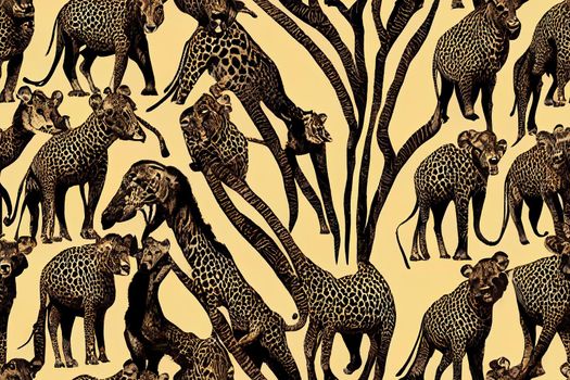 Safari pattern. Wildlife zoo natural background. African animal patterns. Animal skin backgrounds