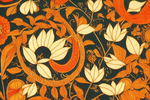 Kalamkari and patola digital designs. High quality illustration