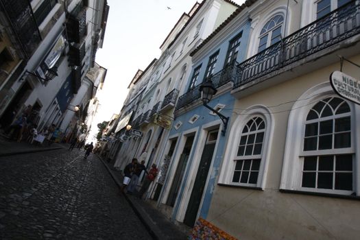 salvador, bahia / brazil - september 21, 2016: Tourists are seen by the streets of Pelourinho, Historic Center of Salvador.