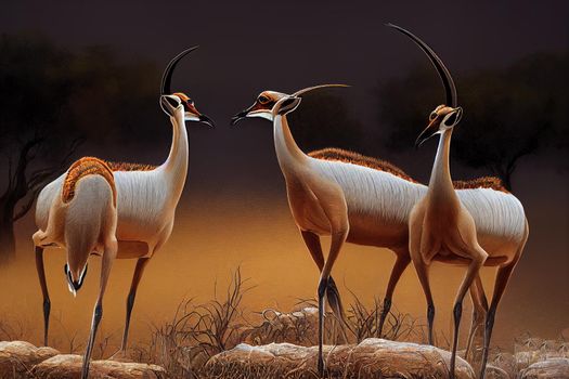Digital Painting of a pair of Grant's gazelles in the Kruger National Park.