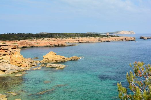 Cala Tarida in Ibiza beach San Jose at Balearic Islands