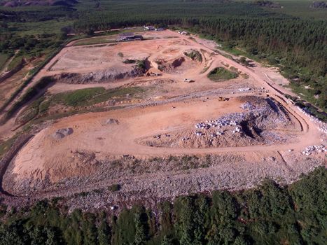 alagoinhas, bahia, brazil - may 2, 2019: aerial view of a landfill in the city of Alagoinhas.