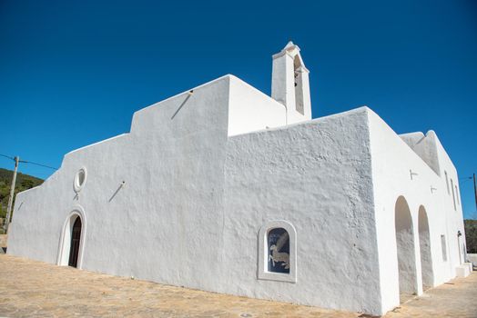 Old White Church of Santa Anges de la Corona, Ibiza, Spain.