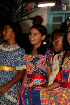 eunapolis, bahia, brazil - june 18, 2008: children from a public school dancing quadrial de forro in the city of Eunapolis.