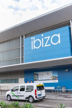 Ibiza, Spain : 2019 November 04 : Ibiza international airport plateaux with extremely dramatic baclight, Ibiza, balearic island