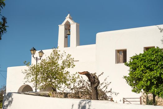 Old White Church of Santa Anges de la Corona, Ibiza, Spain.