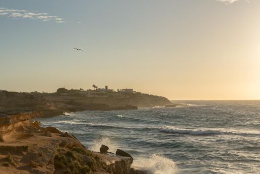 Ibiza sunset from Cala Conta Comte in San Jose at Balearic Islands Spain.