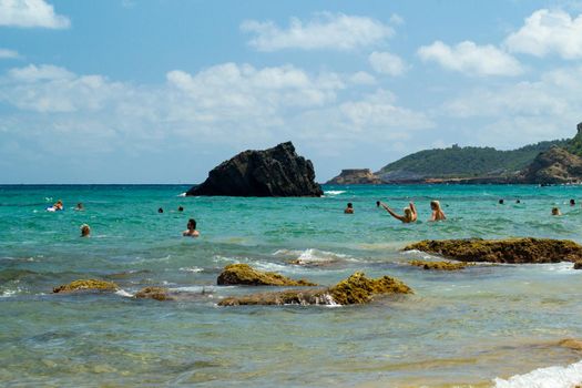 Aigues Blanques, Santa Eulalia des Riu, Ibiza, España : 2015 june 28 : Beautiful day in Aigues Blanques, Santa Eulalia des Riu, Ibiza.